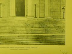 Portico, Deborah Cook Sayles Public Library, Pawtucket, RI, 1902, Lithograph.  Cram, Goodhue & Ferguson.