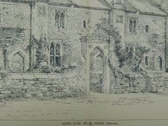 Restored Houses, Vicar's Close, Wells, Somerset, England, 1894, Original Plan.