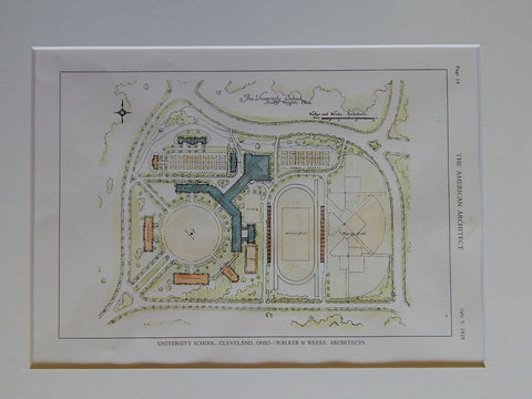 University School, Cleveland, Ohio, 1929, Original Plan. Walker & Weeks.