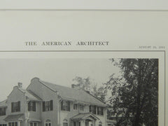 House of J. A. Karnheim, Esq., West Newton, MA, 1914, Lithograph.  Gay & Proctor.