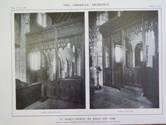 St. Mark's Church, Mt. Kisco, NY, 1914, Lithograph, Cram, Goodhue & Ferguson.