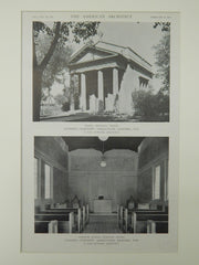 Newell Memorial Chapel, Kenosha Cemetery Association, Kenosha, WI, 1921, Lithograph.  N. Max Dunning.