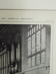 Organ, South Church, New York, 1914. Lithograph. Cram, Goodhue, & Ferguson.