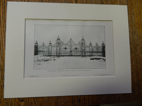 Gateway: "Castle Gould," Estate of H.Gould, Ft. Washington,L.I.,NY,1905, Lithograph.