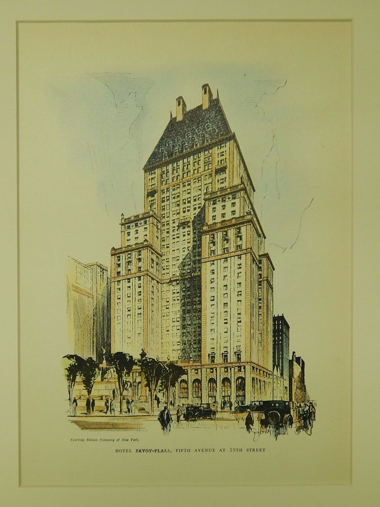 Hotel Savoy-Plaza, Fifth Avenue & 59th Street, New York, NY, 1929, Original Plan.