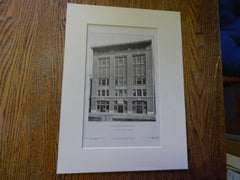 The Sexton Building, Baltimore, MD, 1905, Lithograph. Sperry and York & Sawyer.