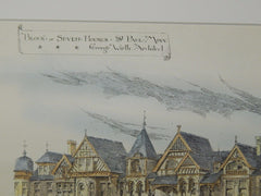 Block of Seven Houses, St. Paul, MN, 1884, Original Plan. George Wirth.