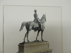 Statue of General Joseph Hooker, Boston, MA, 1904. Colored Photograph. Daniel Chester French.