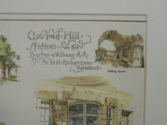 Chestnut Hill Station, Boston & Albany RR, Chestnut Hill, MA, 1884. Orig Plan.