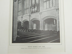 Organ, South Church, New York, 1914. Lithograph. Cram, Goodhue, & Ferguson.