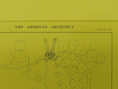 Layout of Grounds, House of Thomas Hastings, Westbury, NY, 1914, Original Plan. Carrere & Hastings