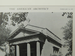 Newell Memorial Chapel, Kenosha Cemetery Association, Kenosha, WI, 1921, Lithograph.  N. Max Dunning.