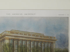 Building for the Chamber of Commerce, Washington, DC, 1919, Original Plan. Cass Gilbert.