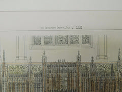 Altar and Reredos, St. Martin's Church, Brighton, UK, 1881, Original Plan. Somers Clark, Jr.