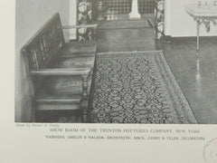 Showroom, Trenton Potteries Company, New York, NY, 1929, Lithograph. Vorhees, Gmelin & Walker.