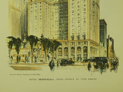 Hotel Savoy-Plaza, Fifth Avenue & 59th Street, New York, NY, 1929, Original Plan.