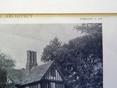 House of Allan S.Lehman, Exterior, Tarrytown on Hudson, NY,1919, Lithograph. John Russell Pope.