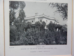 House of Truxton Beale,San Rafael, CA, 1918,Lithograph. Bakewell & Brown.