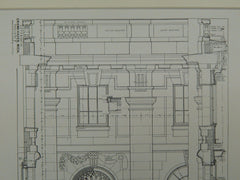 Details, US Post Office and Custom House, Grand Rapids, MI, 1905, Original Plan.  James Knox Taylor.