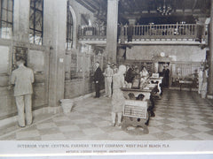 Central Farmers'Trust Company, Interior, West Palm Beach, FL, 1928, Lithograph. Arthur Loomis Harmon.