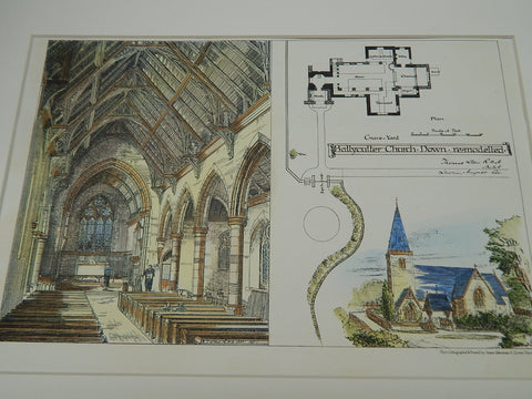 Ballyculter Church, County Down, Ireland, 1880, Original Plan. Thomas Drew.