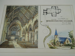 Ballyculter Church, County Down, Ireland, 1880, Original Plan. Thomas Drew.