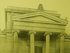 Portico, Deborah Cook Sayles Public Library, Pawtucket, RI, 1902, Lithograph.  Cram, Goodhue & Ferguson.