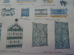 Ornamental Wrought Ironwork, Various Architects, 1886, Original Plan.