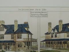Semi-detached Houses, Axtown, Devon, England, 1880, Original Plan. W.H. Powell.