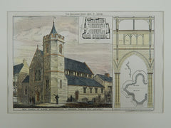 New Church of St. John, Scarborough, England, 1884, Original Plan. C. Hodgson Fowler.