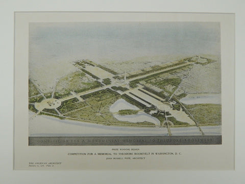 Memorial to Theodore Roosevelt, Winning Design, Washington, DC, 1926. John Russell Pope.