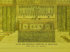 Altar and Reredos, St. Martin's Church, Brighton, UK, 1881, Original Plan. Somers Clark, Jr.