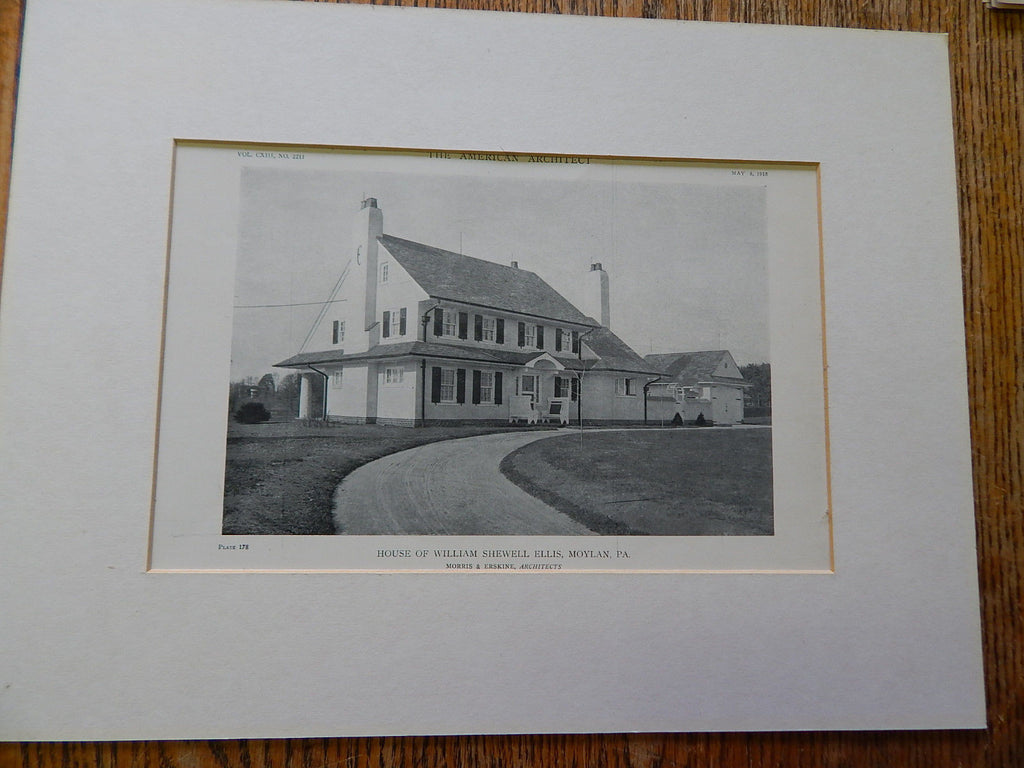 House of William Shewell Ellis, Moylan, PA, 1918, Lithograph.  Morris & Erskine.