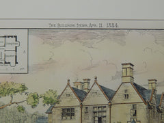 New Farm-House for the Duke of Buccleuch, Armston, England, 1884, Original Plan. J. Alfred Gotch.
