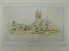 Perspective, Roman Catholic Church, Westchester, NY, 1906, Original Plan. Elliott Lynch & W. H. Orchard