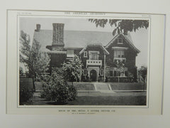 House of Mrs. Irving T. Snyder, Denver, CO, 1914. Lithograph. J.B. Benedict, Jr.