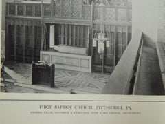 Organ, First Baptist Church, Pittsburgh, PA, 1914. Early Photograph. Cram, Goodhue, & Ferguson.