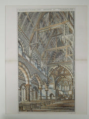 Interior, Restoration of St Peter's Church, Westchester, NY, 1877, Original Plan. Cyrus L. W. Eidlitz