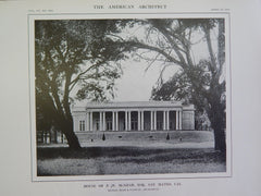 House of F. W. McNear, Esq., San Mateo, CA, 1914, Lithograph, Bliss & Faville.