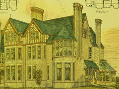 Semi-detached Houses, Axtown, Devon, England, 1880, Original Plan. W.H. Powell.