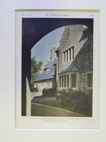Detail, West Elevation, House of J. Du Pratt White, Nyack, NY, 1929, OrigPlan. Frederick L. Ackerman.