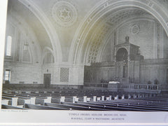 Temple Ohabei Shalom, Brookline, MA,1928, Lithograph. Blackall, Clapp & Whittemore.