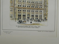 The Massachusetts Building, State Street, Boston, MA, 1904. Original Plan.