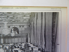 Restaurant, The Biltmore Hotel, New York, NY, 1914. Warren & Wetmore.