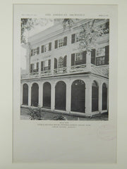 Rear View, Pierce-Nichols House, Federal Street, Salem, MA, 1921, Lithograph.  Samuel McIntire.