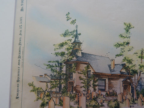 Old Swedes Church, Southwark, Philadelphia, PA 1893 Original Plan.