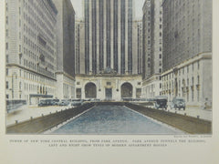 New York Central Building Tower, Park Avenue, New York, NY, 1929, Original Plan. Warren and Wetmore.