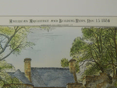 Craignethan House, Lanarkshire, Scotland, 1884, Original Plan.