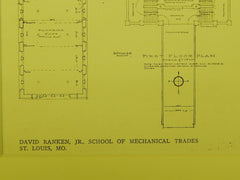 David Rankin, Jr. School of Mechanical Trades, St. Louis, MO, 1909. Orig. Plan. Eames & Young.