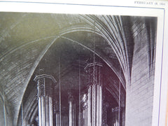 Organ, First Baptist Church, Pittsburgh, PA, 1924, Lithograph. Cram, Goodhue & Ferguson.